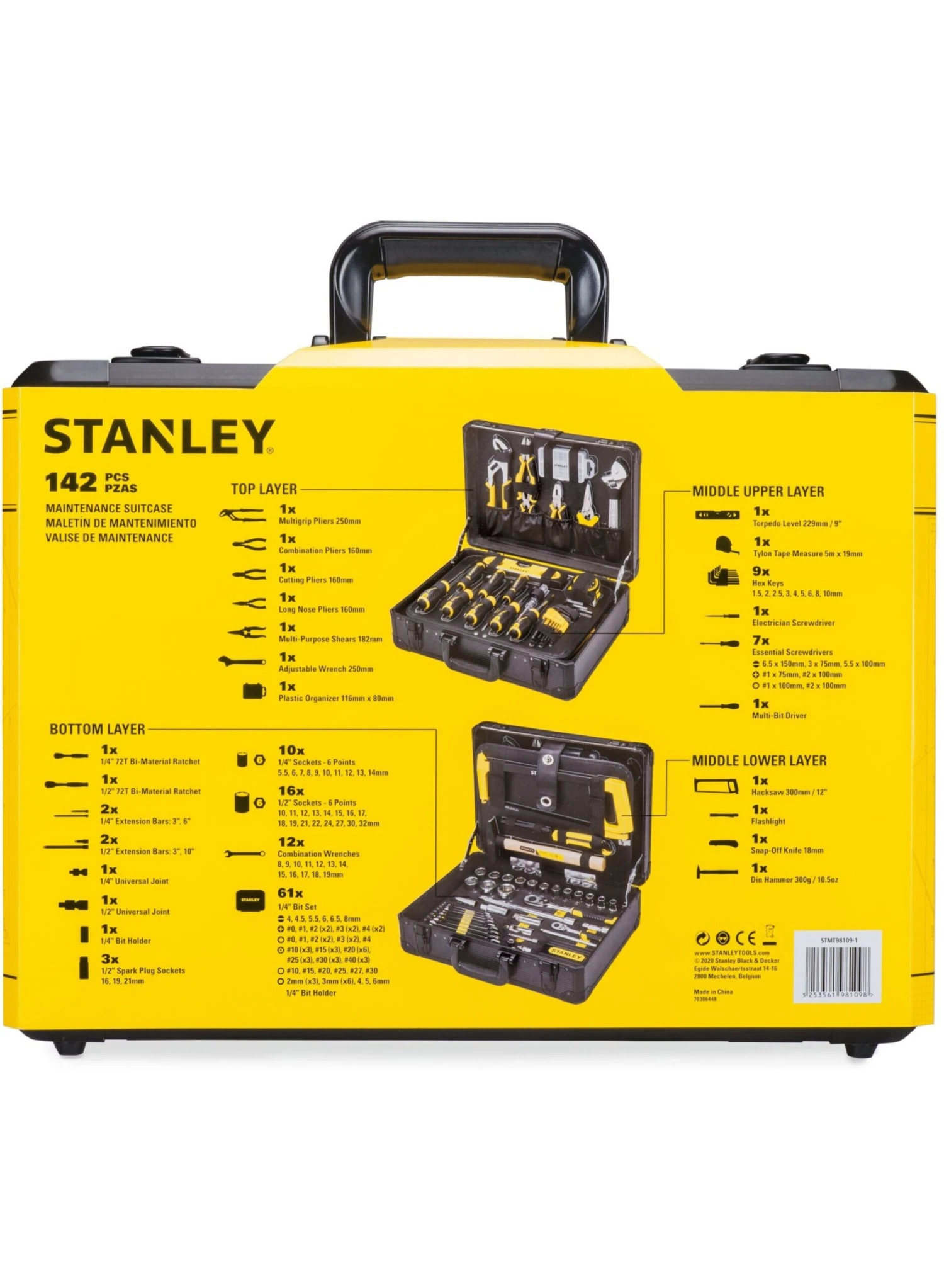 STANLEY STMT98109-1 Handgereedschapsset In Koffer 142-delig - Afbeelding 10