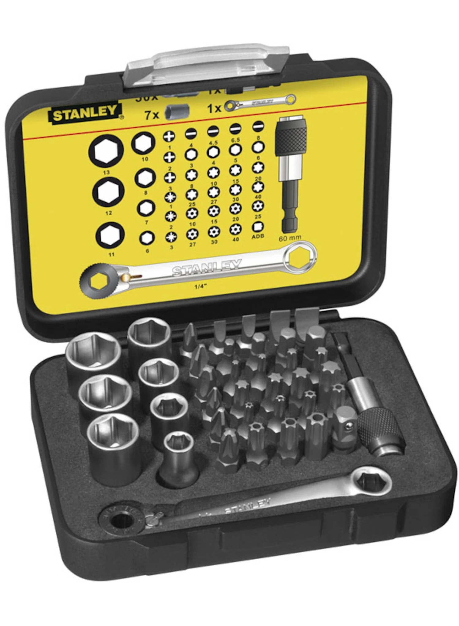 STANLEY 1-13-907 Bitset Expert Pro 1/4" - Ringsteeksleutel (40 Delig)