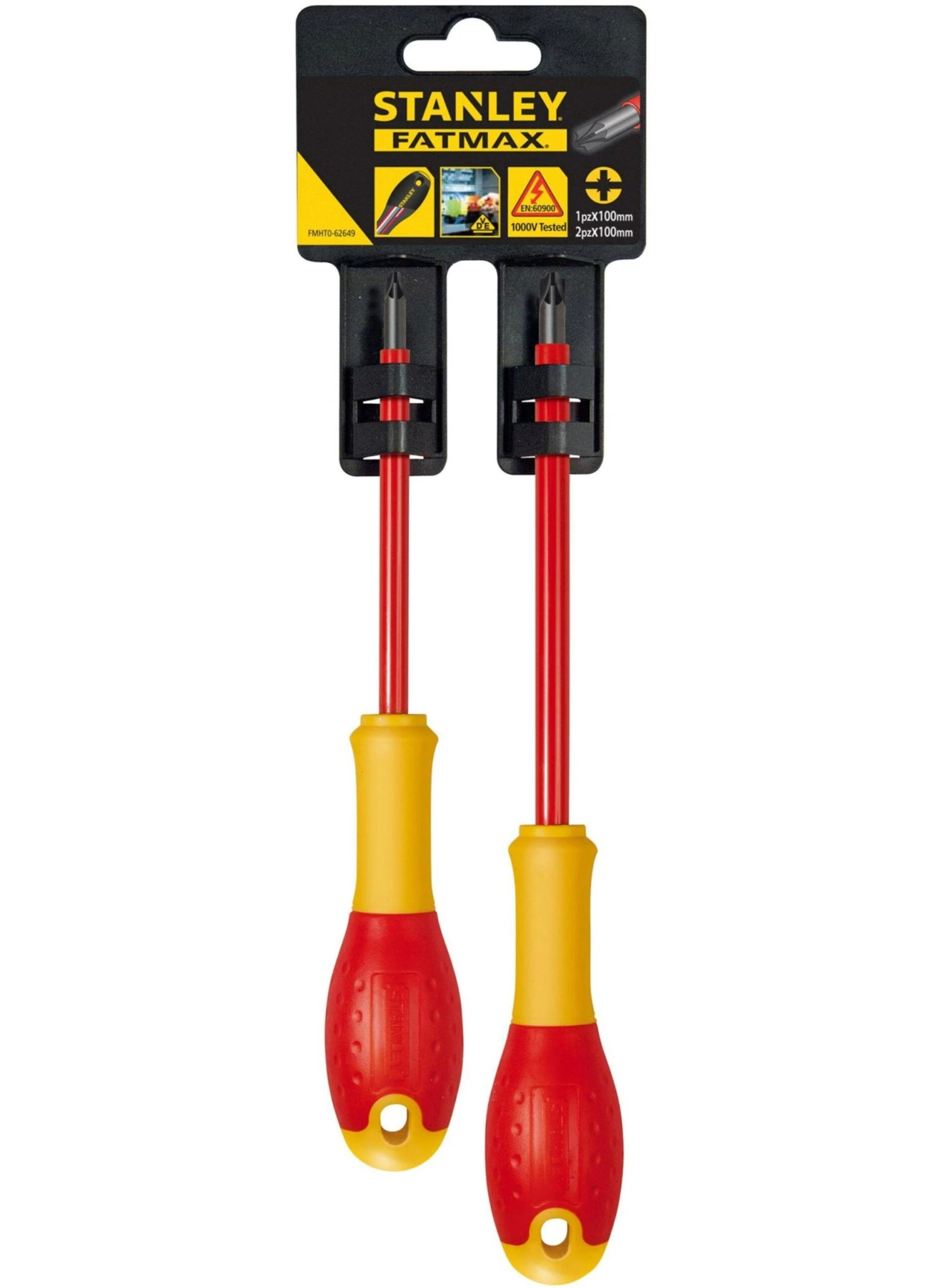 STANLEY FMHT0-62649 FATMAX VDE Borneo Schroevendraaierset (PZ1 X 100mm + PZ2 X 125mm) - Afbeelding 4