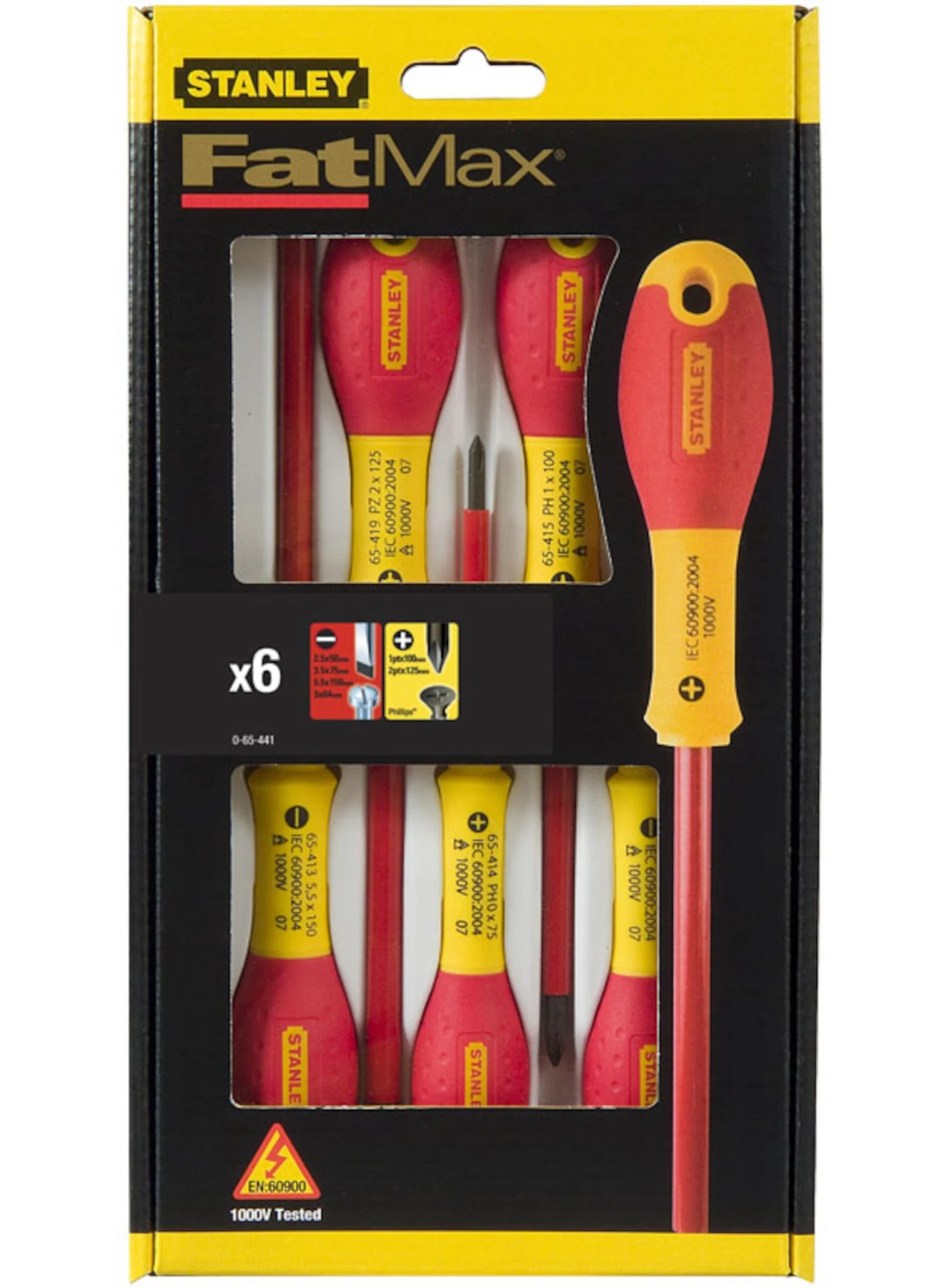 STANLEY 0-65-441 6-delige Schroevendraaierset Fatmax Vde Par/ph/spanningszoeker - Afbeelding 2