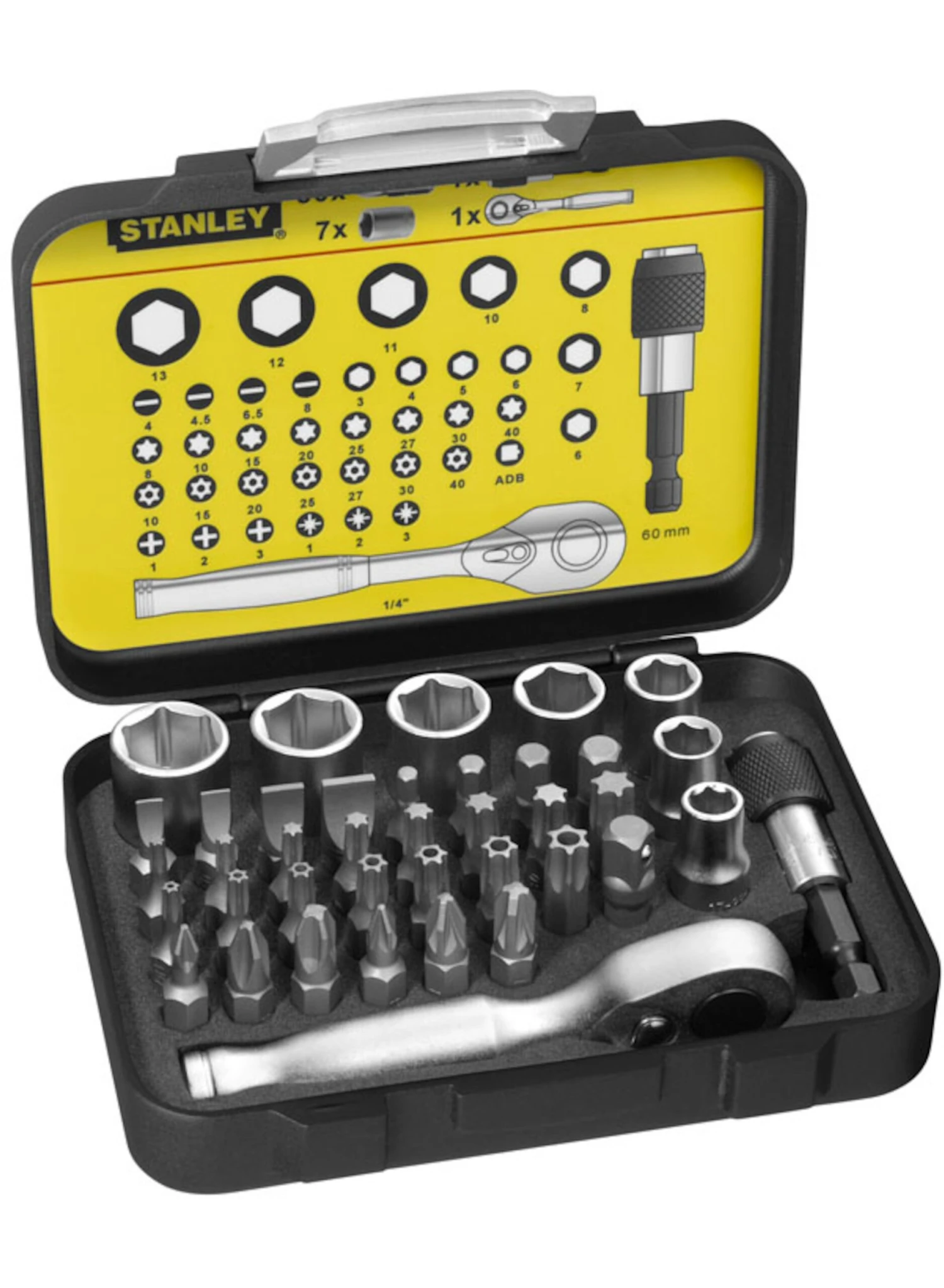 STANLEY 1-13-906 Bitset Expert Pro 1/4" - Ratelsleutel (40 Delig)